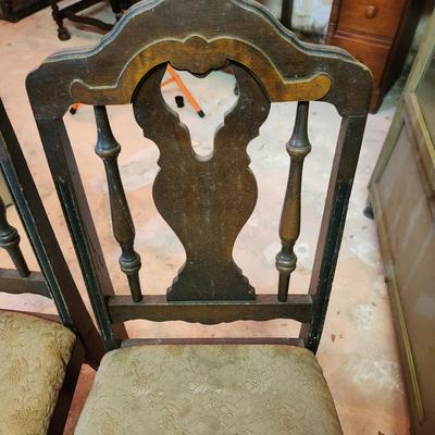 4 Antique Chairs 3 Armless 1 w Arms