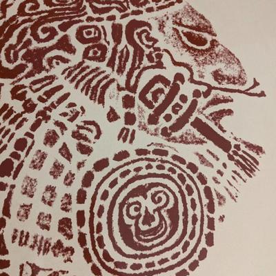 Vintage Repro Mayan Warrior, Maya 600-900 AD