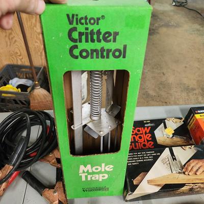 Mixed lot Household Tools Mole Trap , Jumper Cable , Chain Saw , Ramp Caps, Water Ace Pump tested