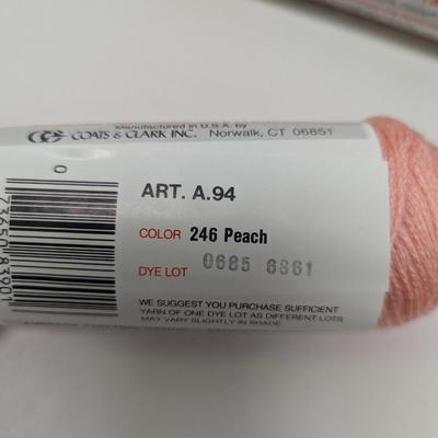 Red Heart Luster Sheen Knit & Crochet Yarn - Peach & Crystal Pink- (#17)
