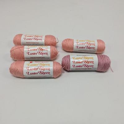 Red Heart Luster Sheen Knit & Crochet Yarn - Peach & Crystal Pink- (#17)