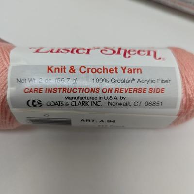 Red Heart Luster Sheen Knit & Crochet Yarn - Peach & Crystal Pink- (#17)