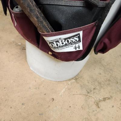 Work Bucket w Job Boss 44 Pocket Organizer + Seat and Tools