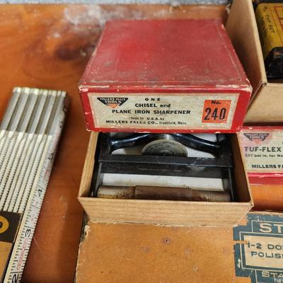 Large Collectible Vintage Tool Lot Miller, Irwin, Stanley K&E Machine Cut Steel letters, Craftsman Router Stencil Set