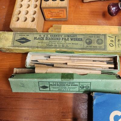 Large Collectible Vintage Tool Lot Miller, Irwin, Stanley K&E Machine Cut Steel letters, Craftsman Router Stencil Set