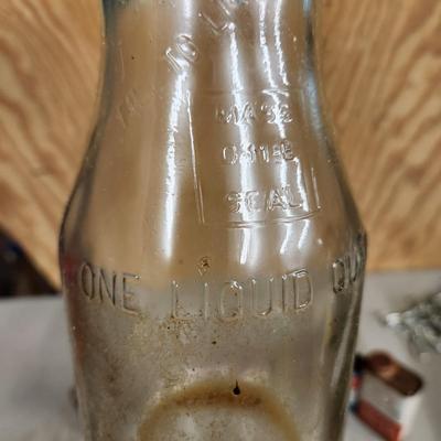 Vintage Master Glass Oil Bottle & Oil Cans 3 in 1, Philips 66, Rawlings Glove oil Watco Danish Oil