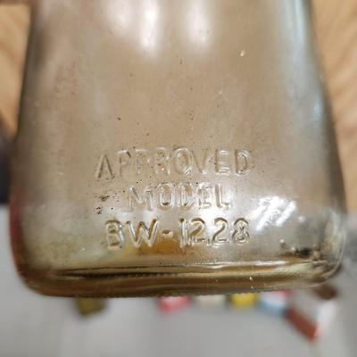 Vintage Master Glass Oil Bottle & Oil Cans 3 in 1, Philips 66, Rawlings Glove oil Watco Danish Oil