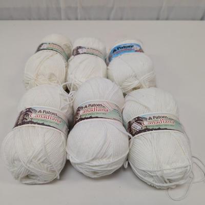Patons Canadiana Knitting Worsted Yarn - White - (#27)