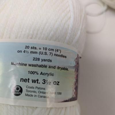 Patons Canadiana Knitting Worsted Yarn - White - (#27)