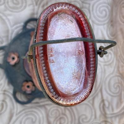 Vintage CB & Sons Elixir Red Glass Hummingbird Feeder