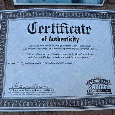 James Coburn signed Autograph- COA