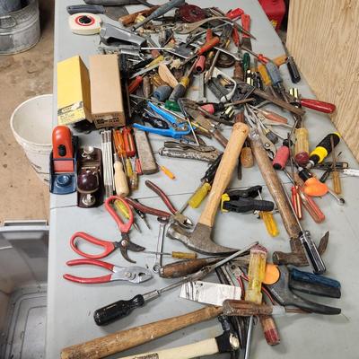 Another Large Table Lot of Tools plus Roughneck Tote Stanley Planes