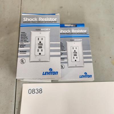 5 Sealed Leviton Shock Resistor Ivory