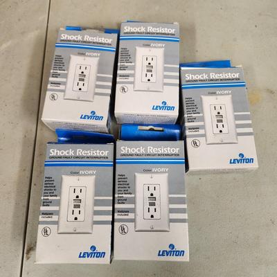 5 Sealed Leviton Shock Resistor Ivory