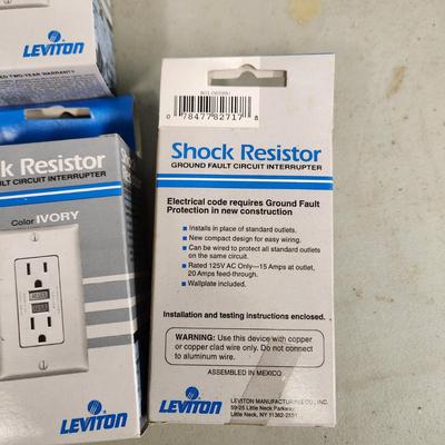 5 Sealed Leviton Shock Resistor Ivory