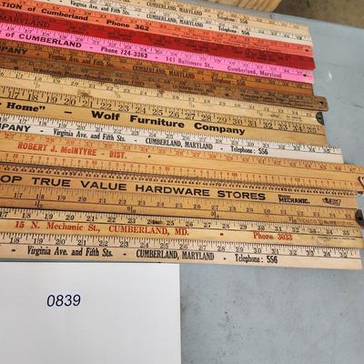 Vintage Lot of Yard Sticks Cumberland Maryland 1950's
