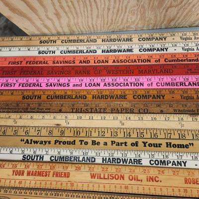 Vintage Lot of Yard Sticks Cumberland Maryland 1950's