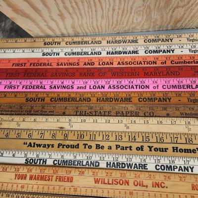 Vintage Lot of Yard Sticks Cumberland Maryland 1950's