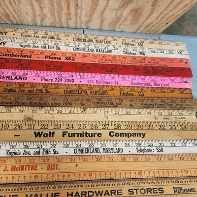 Vintage Lot of Yard Sticks Cumberland Maryland 1950's