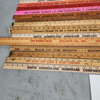 Vintage Lot of Yard Sticks Cumberland Maryland 1950's