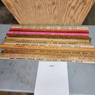 Vintage Lot of Yard Sticks Cumberland Maryland 1950's
