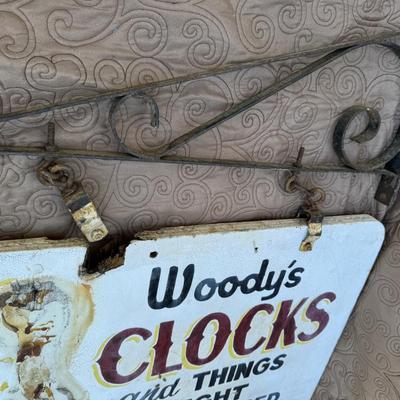 Antique Clock Sign & Bracket