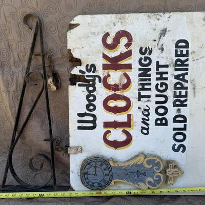 Antique Clock Sign & Bracket