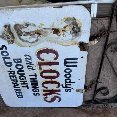 Antique Clock Sign & Bracket