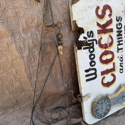 Antique Clock Sign & Bracket