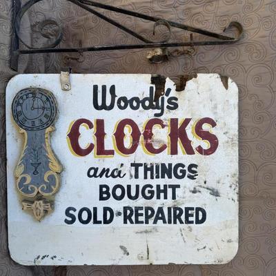 Antique Clock Sign & Bracket