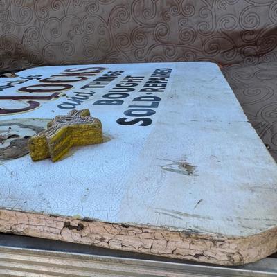 Antique Clock Sign & Bracket