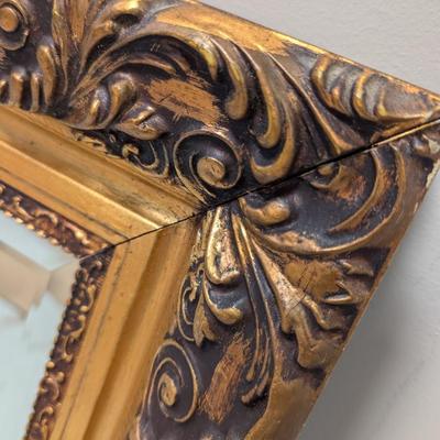 Beveled Gold Framed Mirror Approx 55 1/2" x 38 1/2"