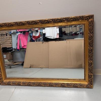 Beveled Gold Framed Mirror Approx 55 1/2" x 38 1/2"