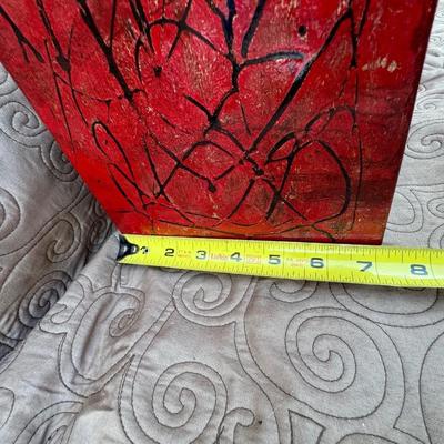 Three Red/Black Decorative Boxes with Lids