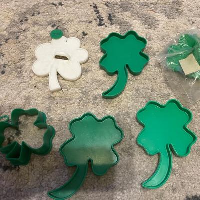 Plastic cookie cutter shamrocks