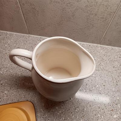 CERAMIC CANISTER, PITCHER AND SALT/PEPPER SHAKERS