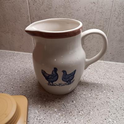 CERAMIC CANISTER, PITCHER AND SALT/PEPPER SHAKERS