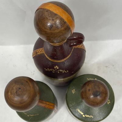 Lot of 3 Leather Covered Decanter Bottles