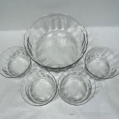 5pc Set Clear Glass Salad Bowls