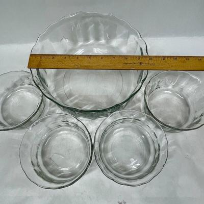 5pc Set Clear Glass Salad Bowls