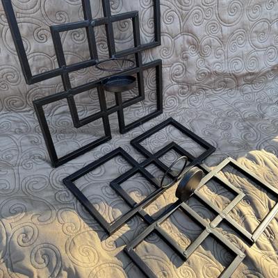 Set of Art Deco Wall Decor- Metal (Candle Holders)