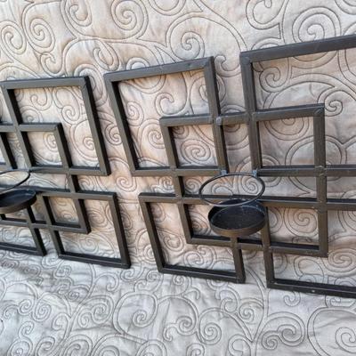 Set of Art Deco Wall Decor- Metal (Candle Holders)