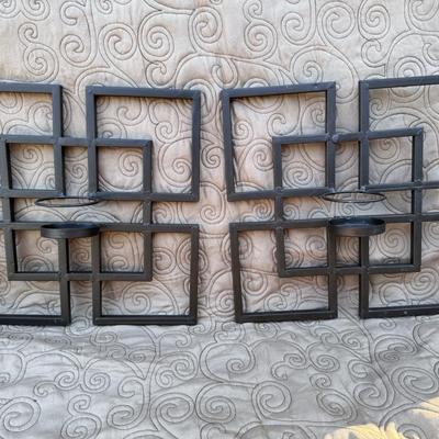 Set of Art Deco Wall Decor- Metal (Candle Holders)