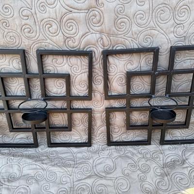 Set of Art Deco Wall Decor- Metal (Candle Holders)