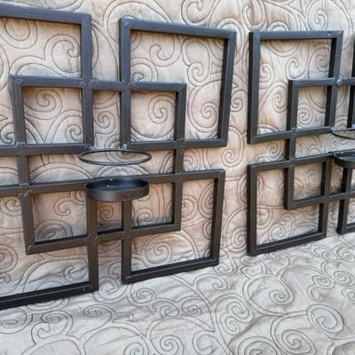 Set of Art Deco Wall Decor- Metal (Candle Holders)