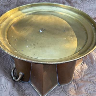 Vintage Heavy Copper & Brass Wine Chiller Caddy