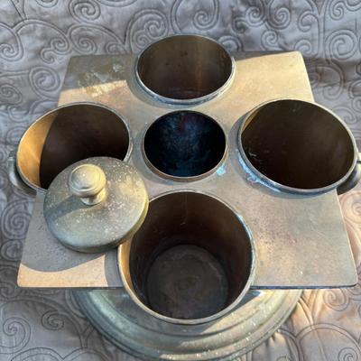 Vintage Heavy Copper & Brass Wine Chiller Caddy