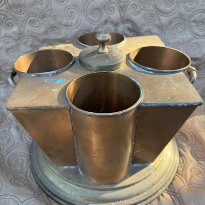 Vintage Heavy Copper & Brass Wine Chiller Caddy