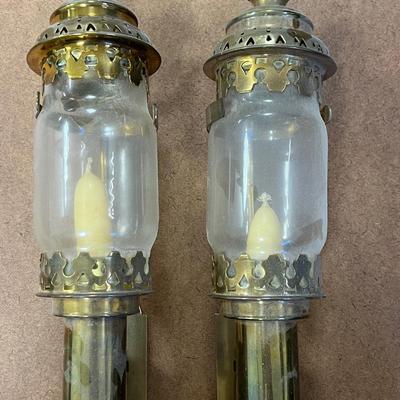 Set of 2 Brass Candle Sconces