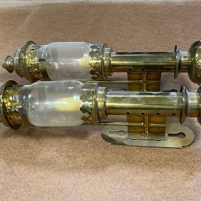 Set of 2 Brass Candle Sconces